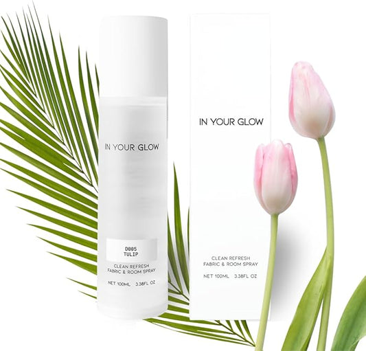 In Your Glow D005 TULIP ??Long-Lasting Clean Fabric & Room Mist Spray 100ml | Unisex Luxury Fragrance Spray & Odor Eliminator