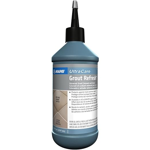 MAPEI UltraCare Grout Refresh, Universal Grout Colorant & Sealer, 8 oz Bottle – Easy Grout Restoration & Protection, 5047 Charcoal