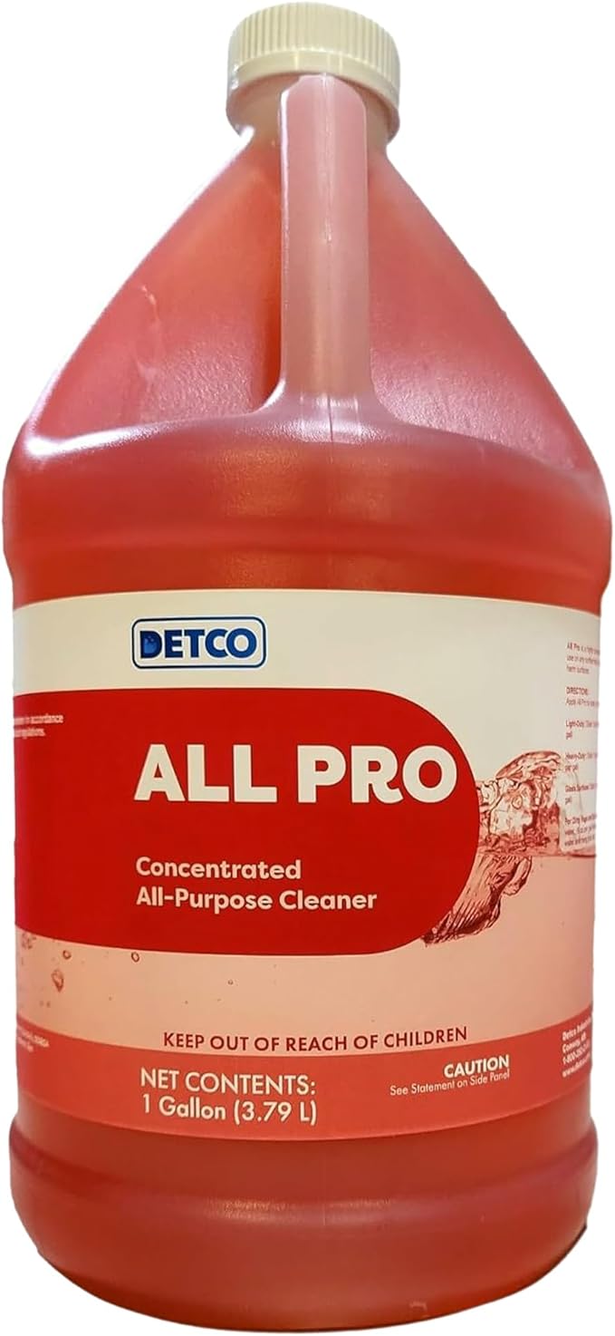 ALL PRO Concentrated All Purpose Cleaner – Biodegradable, Non Toxic, Heavy Duty, Foaming & Streak Free Multi-Surface Solution, 4oz Per Gallon of Water, Daily No Rinse Cleaner, 1 Gallon