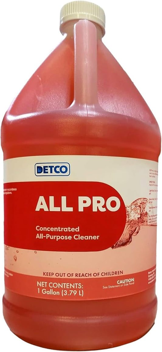 ALL PRO Concentrated All Purpose Cleaner – Biodegradable, Non Toxic, Heavy Duty, Foaming & Streak Free Multi-Surface Solution, 4oz Per Gallon of Water, Daily No Rinse Cleaner, 1 Gallon