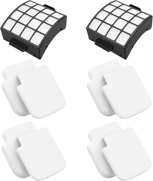AZ3002 Replacement Filters for Shark AZ3002 AZ3000 AZ3000W for Stratos DuoClean PowerFins Vacuum Stratos Upright Vacuum, 2 HEPA 4 Foam & Felt Filters 1 Cleaning Brush