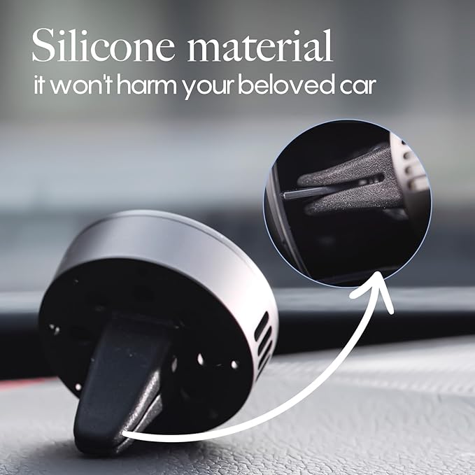 Car Air Freshener Vent Clip, 5 Pack Refills, Essential Oil Car Diffuser (1 Metal Clip + 5 Fragrance Pads), Long Lasting 80 Days, Easy to Clip on Vent,Oud Wood