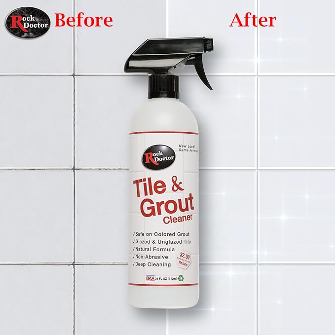Rock Doctor Natural Tile and Grout Cleaner, Remove Stains Dirt, Oil, and Soap Scum, Heavy Duty Non-Abrasive Tile Cleaner, Natural Formula, 1 Pack