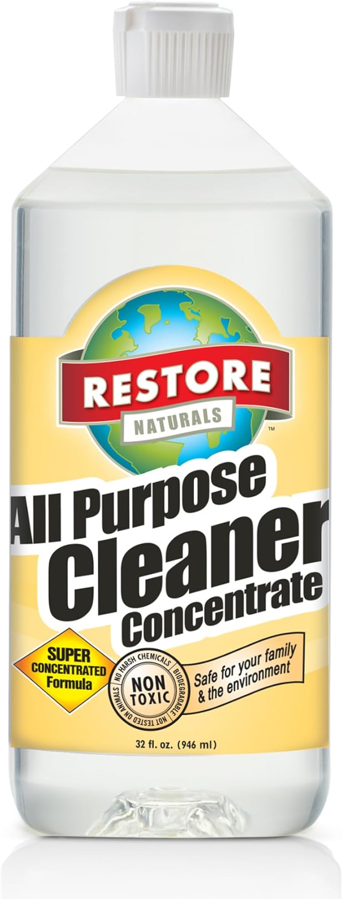 Restore Naturals Floor Cleaner & All Purpose Cleaner - 32 Fl Oz - Gentle, Non-Toxic Formula | pH Neutral | Cruelty-Free | Made in the USA - 3 Pack