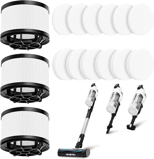 LVAC-200 Filter Replacement for LEVOIT LVAC-200 / LVAC-300 / LVAC-200 MAX Cordless Stick Vacuum Cleaner, 3 Post-Motor + 6 Pre-Motor Filters, Replace Part # LSV-V201-WUS # LSV-V202F-WUS