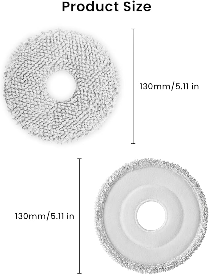 6Pcs Microfiber Mop Cloth Pad for Roborock Q Revo,Qrevo S,Qrevo Pro,Qrevo Master,Qrevo MaxV,QV35A,QV 35S,Qrevo S5V,Qrevo Edge S5A,Qrevo Curv,Saros 10R Robot Vacuum, Washable Mopping Cloth Accessories