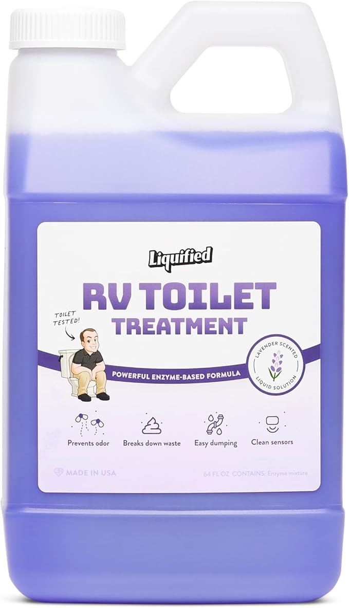 Liquified RV Toilet Treatment - Black Holding Tank Digester - Odor Eliminator - Lavender Scent - Matts RV Reviews (Lavender, 64oz)