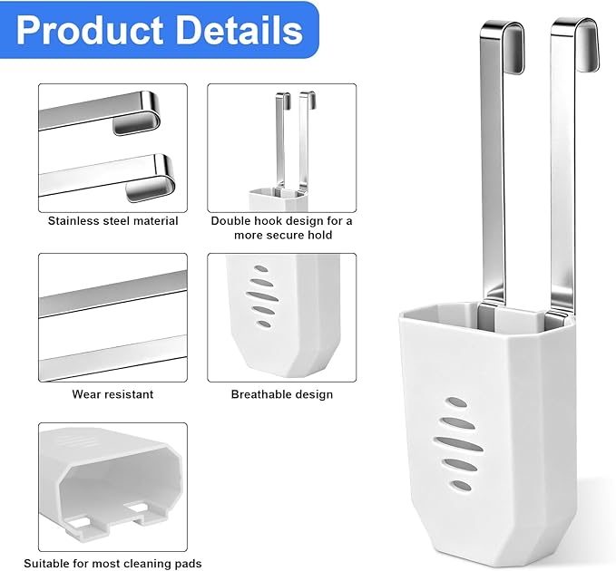 1pc Toilet Tank Cleaning Tablet Holder, Plastic Hanging Cleaner Caddy Bracket with Stainless Steel Hook Fits Most Standard Toilet Tanks