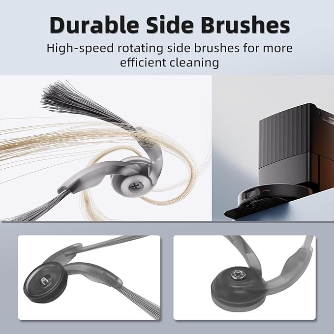 24Pcs Qrevo S5V Accessories Kit Replacement Compatible with Roborock Qrevo S5V/Curv/Edge Robot Vacuum, 1Pair Main Brush, 4 Mop Cloth Pads, 6 Side Brushes, 4 HEPA Filters,6 Dust Bag, 1 Cleaning Tool