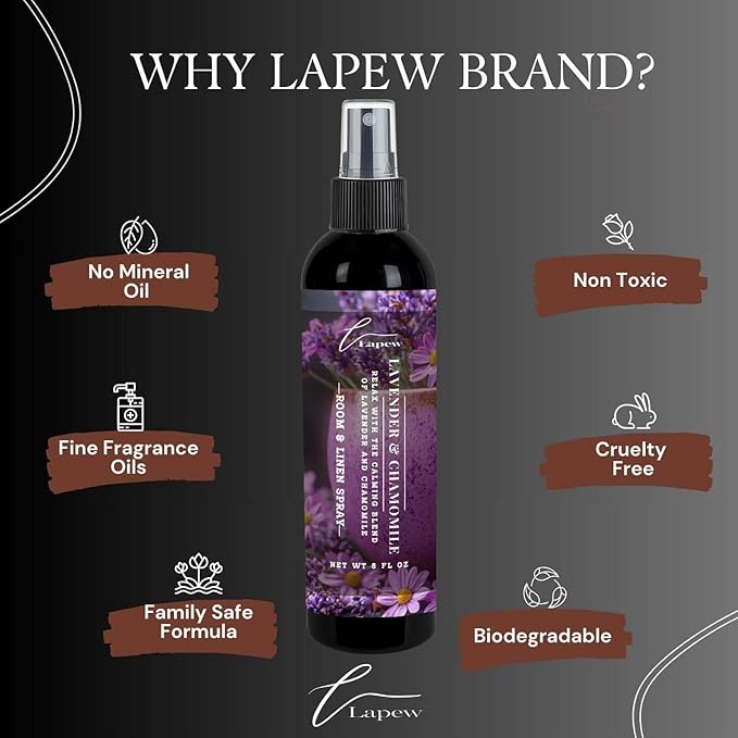 Lapew Room & Linen Spray | Fragrance Mist for Home, Car & Office | Fabric & Air Freshener | Neutralizing Mist | Made in USA | Lavender & Chamomile