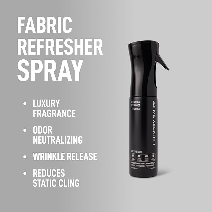 Laundry Sauce Fabric Refresher Spray, Odor-Fighting Fabric Refresher, Fragrance and Laundry Scent, 9.8 fl oz, Siberian Pine