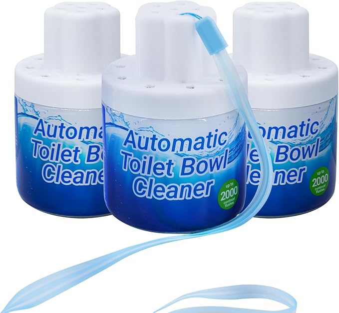 Toilet Bowl Cleaners, 3 Pack Toilet Cleaner, Automatic Long Lasting Continuous Toilet Bowl Cleaner, Prevent Stain Build Up Deep Clean, Each Pack for About 3 Months' Supply, Blue