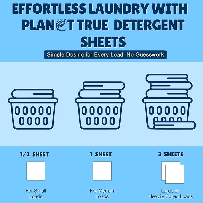 Eco-Friendly Laundry Detergent Sheets – 60 Loads (30 Sheets) Fresh Scent – Concentrated, Quick-Dissolve, Travel-Friendly & Hypoallergenic – No Phosphate, Bleach or Dyes