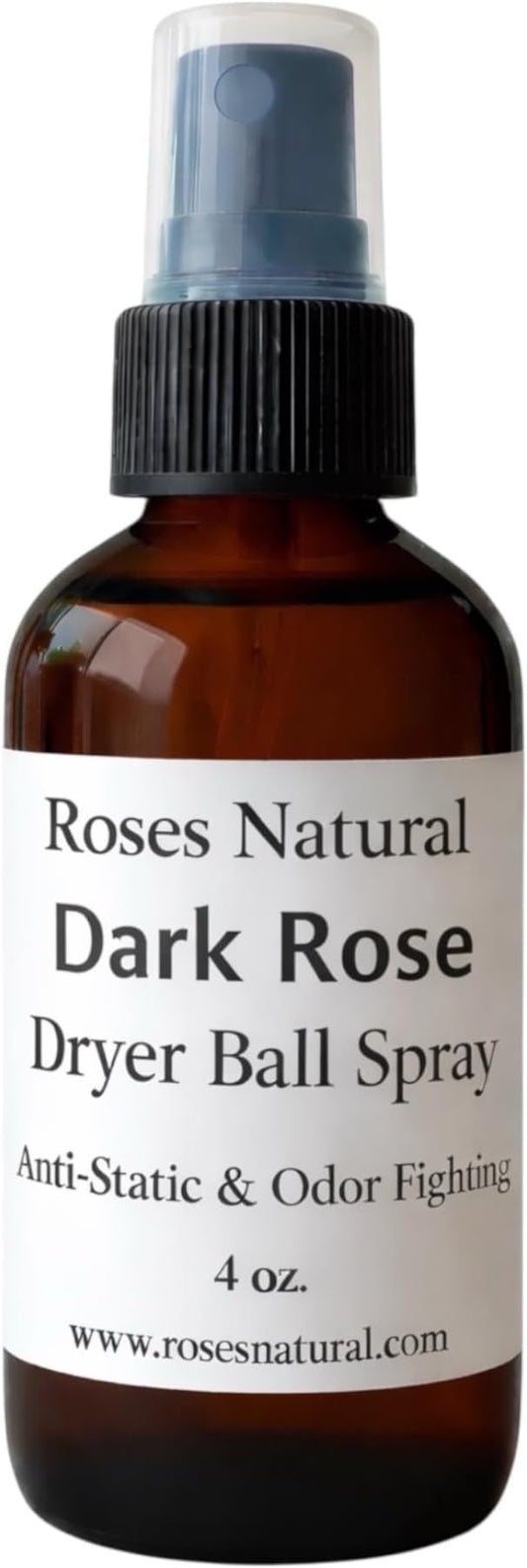 Natural Dryer Ball Spray, 4 oz, Patchouli, Lavender,Essential Oil Laundry Refresher, Fabric Freshener for Clothes, Linens & Wool, Anti-Static & Odor Neutralizer, Made in the USA (Dark Rose)