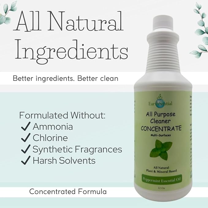 Plant-Based All-Purpose Cleaner Concentrate, 32 fl oz (Makes 64 Bottles) (Peppermint)