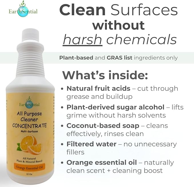 Plant-Based All-Purpose Cleaner Concentrate, 32 fl oz (Makes 64 Bottles) (Orange)
