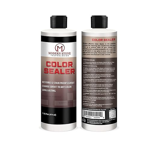 MODERN STONE TECHNOLOGIES® Color Sealer – Matches TEC® Grout Colors- Restores/Changes & Stainproofs Grout Color | Water-Based, Non-Toxic, Easy to Use | for Ceramic Tiles | #934 DeLoreanGray