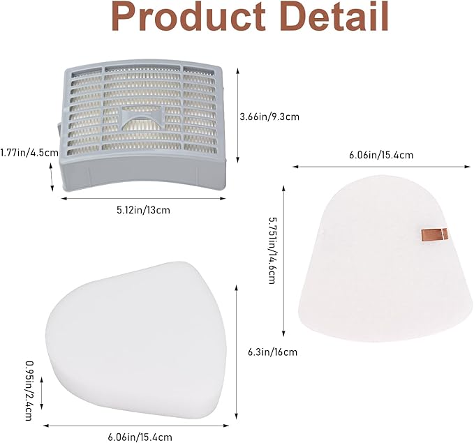Vacuum Filters Replacement for Shark Powered Lift-Away DLX NV580 Series NV581, NV581Q, NV585, NV586, 2 HEPA Filter, 4 Foam & 4 Faux Felt Filters - Compare to Part # XFFT580 & XHEP580