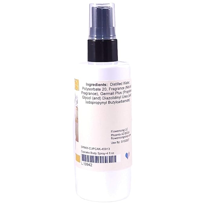 Blossom to Bath Cupcake Body Spray (4 Ounce) - Natural Fragrance - Energizes Skin with a Rich Vanilla Scent