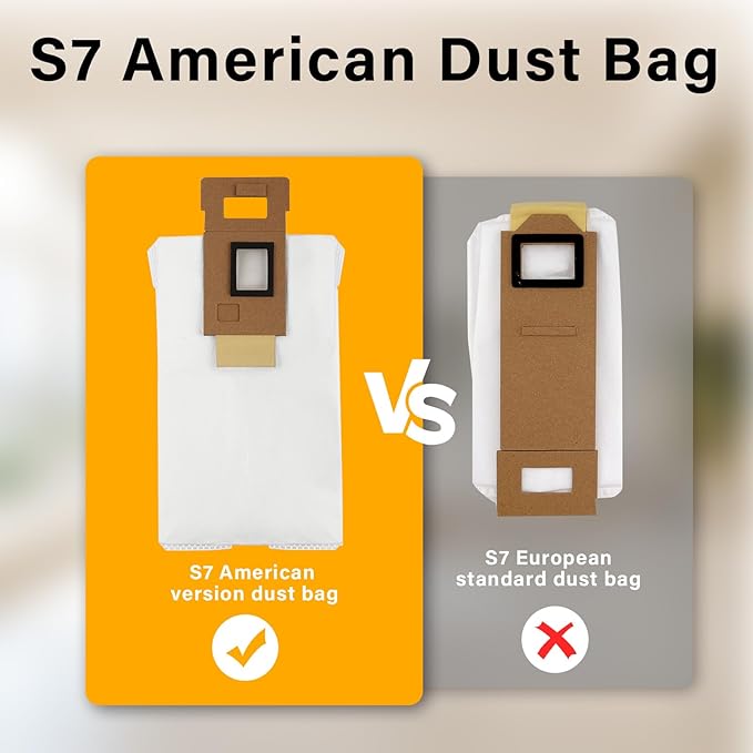 Dust Bag for Roborock S7/S7+ Vacuum Cleaner Auto-Empty Dock, 3L Large Capacity Cleaner Bag 7pack