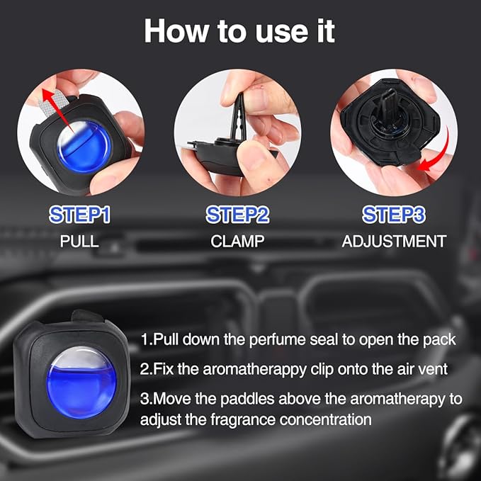 Car Air Freshener Vent Clip, Scented Car Accessories, Long Lasting for Strong Odors, Unstopables Fresh Scent, Lasting Over 180 Days, 6 Count