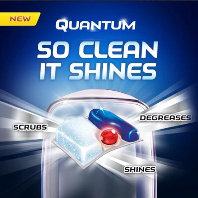 Finish Quantum Max Powerball, 96ct, Dishwasher Detergent Tablets, Ultimate Clean & Shine (8X12ct)