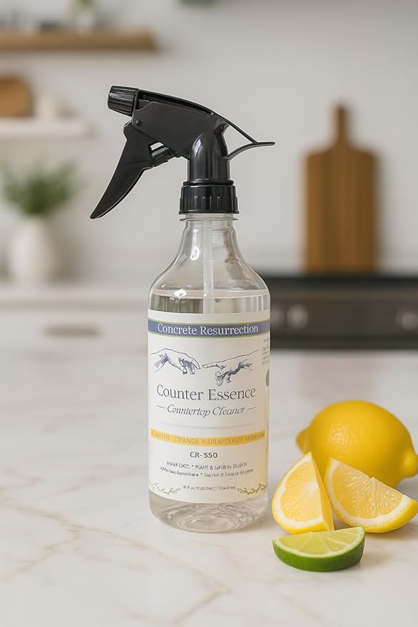 Clean Living Essentials Countertop Cleaner – Multi-Surface, Non-Toxic, Plant-Based, pH Neutral, Family & Pet Friendly. Naturally scented for everyday clean. (Rosemary + Mint + Tea Tree)