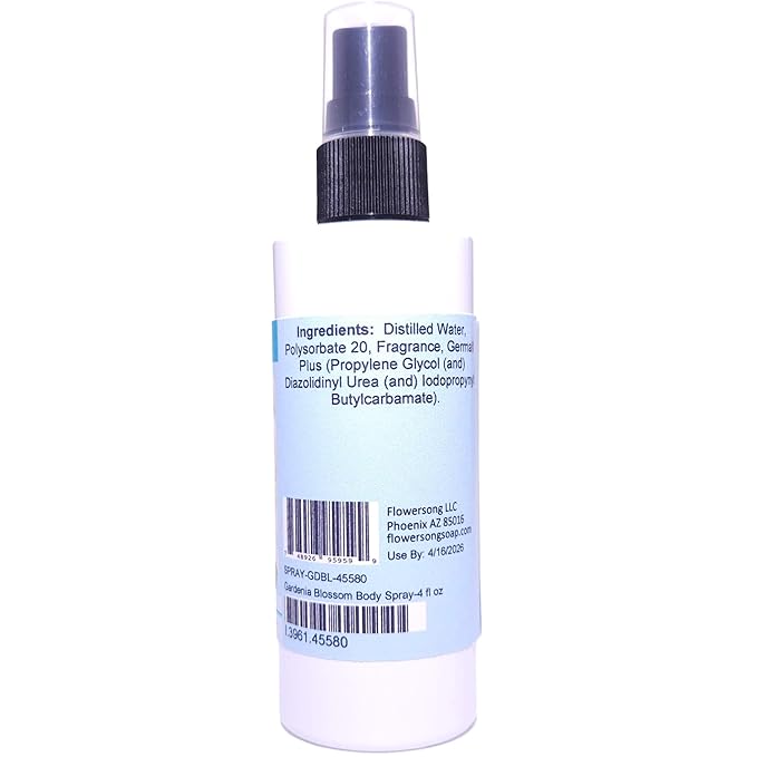 Gardenia Blossom Body Spray (4 Ounce) - Phthalate Free Fragrance - Energizes Skin with a Rousing Floral Scent