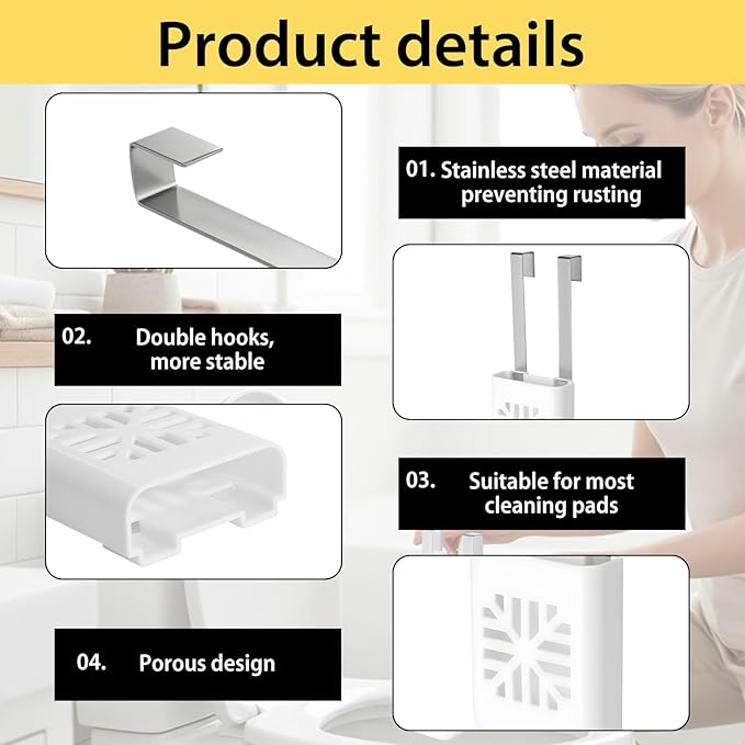 Toilet Tank Tablet Holder, Versatile Toilet Bowl Hanging Cleaner and Deodorizer Hanger, Prevents Flapper Jams & Residue, Extends Life of Drop-in Cleaner Tablets -1PCS