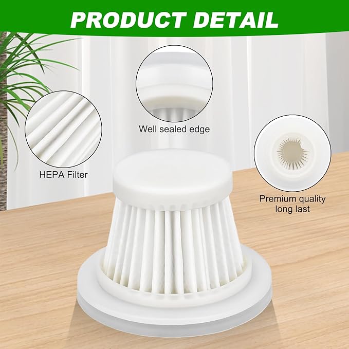 LT-117C Filters Replacement Compatible with KMM LT-117C Handheld Car Vacuum Cleaner - HEPA Vacuum Filter - 12 Pack