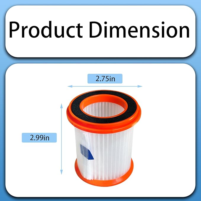4 Pack HEPA Filters Fits MOOSOO XL618 Pro Type Cordless Stick Vacuum Cleaner, Also Fits Voweek VW-VC08 Cordless Vacuum