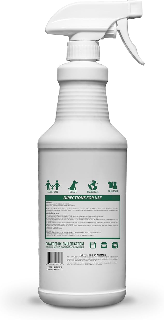 Total Purpose, Biodegradable Emulsifying Cleaning Power, Nontoxic Cleaner for Bathroom, Kitchen, Garage, and More, 32 fluid ounces