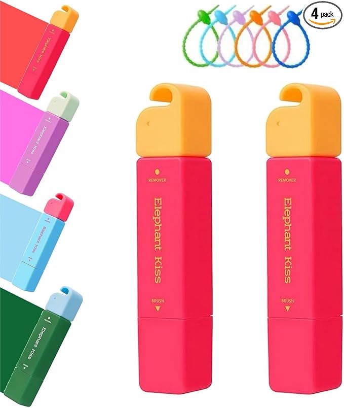 Elephant Kiss Stain Remover Pen, Elephant Kiss, 3-Second Stain Remover Pen, Double Head Instant Treater Sticks, Tackles Stubborn (2, Red)