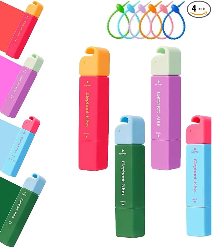 Elephant Kiss Stain Remover Pen, Elephant Kiss, 3-Second Stain Remover Pen, Double Head Instant Treater Sticks, Tackles Stubborn (4, pcs)