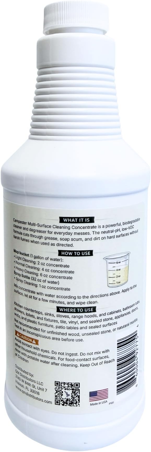 Campester Multi-Surface Cleaning Concentrate (16 oz) – Neutral-pH Degreasing Cleaner for Kitchen, Bath & Home – Low-VOC, Dye-Free, Makes Up to 8 Gallons