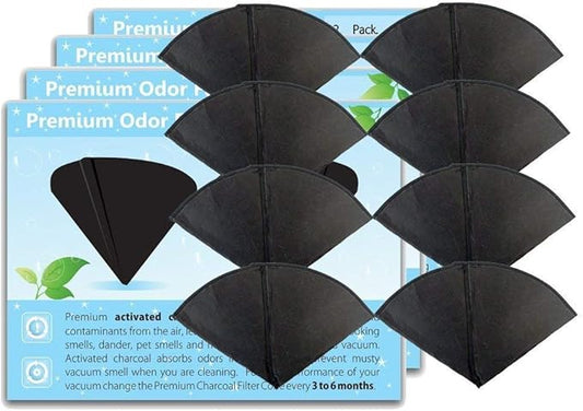 GoodVac Replacement Activated Charcoal Filter Cones Odor Removing Filters Compatible with Filter Queen (8)