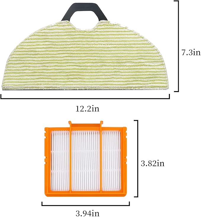 JYAILIFIS RV2610WA Vacuum Mop Replacement Pads Compatible with Shark RV2610WA RV2620WA RV2410WD AV2610WA AI Ultra 2- in-1 Robot Vacuum, 4 Mop Pads, 2 Filters, 4 Side Brushe