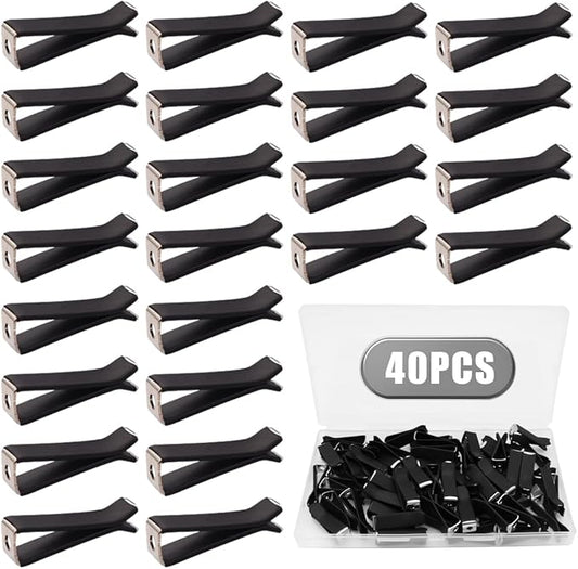 Dianrui 40PCS Black Square Head Car Vent Clips, 9mm Auto Air Conditioner Outlet, Air Freshener for Car Office Home