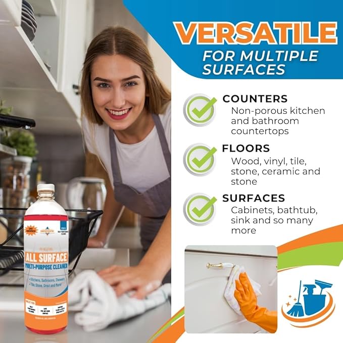 All-Surface Daily Cleaner Streak-Free Multi-Surface for Tile, Stone, Countertops, Stainless Steel & More, PH-Neutral, Residue-Free