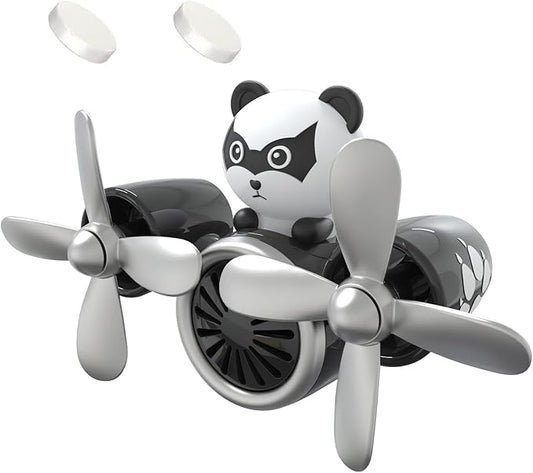 Pilot Car Air Freshener, Cute Duck Car Vent Clip Air Freshener Automotive Air Outlet Fan Diffuser, Automotive Interiors Vent Decoration (Panda)