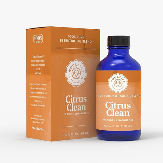 Woolzies 100% Pure & Natural Citrus Clean Essential Oil Blend |Orange & Lemongrass Therapeutic Grade | Use with Wool Dryer Balls or Oil Diffuser 1 Fl OZ (4 Fl Oz)