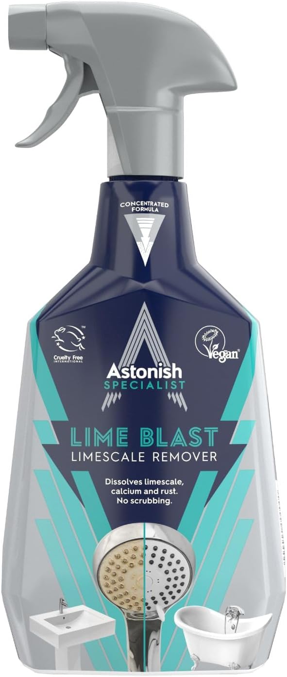 Astonish Specialist Ultimate Limescale Remover Cool Eucalyptus - No Scrub Cleaner Tackles Hard Water, Limescale, Rust & Calcium - Cruelty Free Bathroom & Kitchen Cleaning Solution, 750ml Spray Bottle