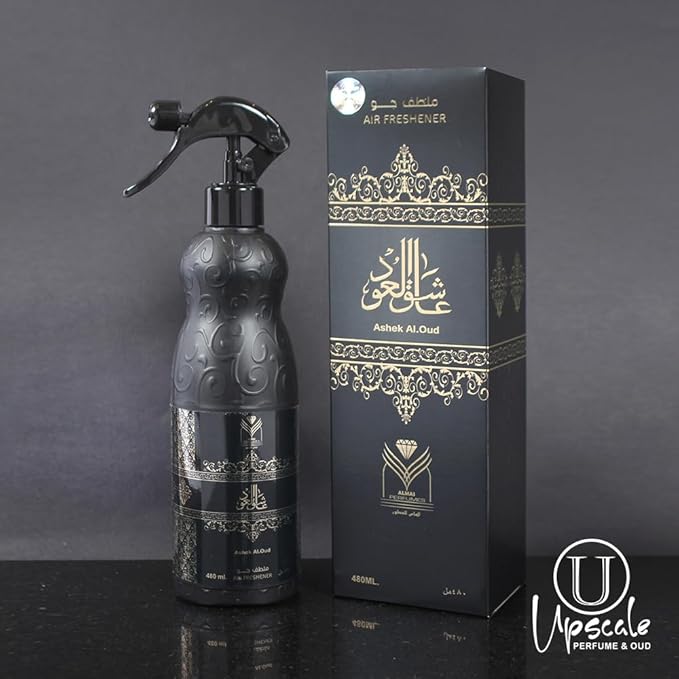 ††† Upscale Perfume & Oud co. Ashek Al.Oud Air Freshener - 480ML 16.9FL.OZ Fabric spray - Natural Aged Oud Scent - Odor Fighting Room Spray - long lasting Aroma for home
