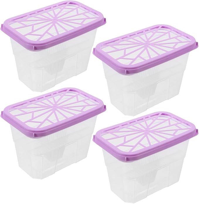 Amosfun 4 Pack Empty Moisture Absorber Boxes Reusable Plastic Holders for Home Wardrobe Cabinet Use Compact for Use