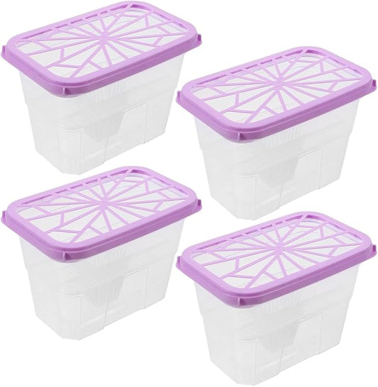Amosfun 4 Pack Empty Moisture Absorber Boxes Reusable Plastic Holders for Home Wardrobe Cabinet Use Compact for Use