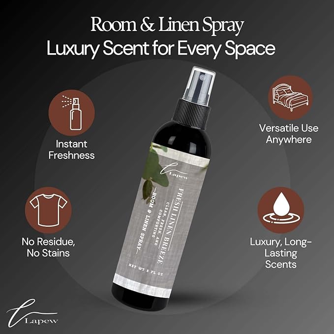 Lapew Room & Linen Spray | Fragrance Mist for Home, Car & Office | Fabric & Air Freshener | Neutralizing Mist | Made in USA | Fresh Linen Breeze