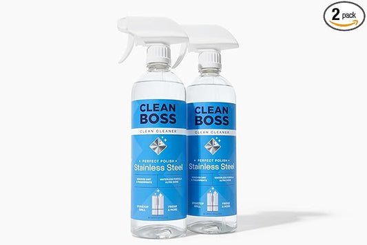 CleanBoss Perfect Polish Stainless Steel Cleaner 2 Pack, Waterless Formula, Ultra Shine Spray for Appliances