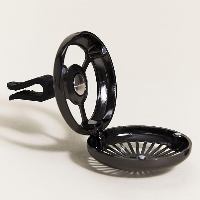 MAISON BERGER Luxury Car Air Freshener Vent Clip – Refillable Scent Diffuser for Car Vents, French-Made, Adjustable Fragrance (No Pods/Refills Included, 1.75” Diameter) - Gun Metal Finish