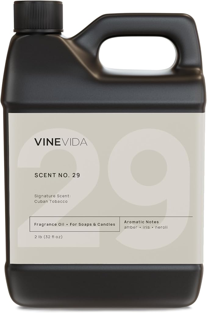 VINEVIDA [32oz] Cuban Tobacco Fragrance Oil for Candle and Soap Making - Natural Scents Made in USA