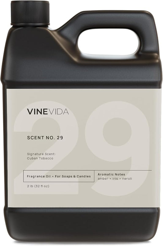 VINEVIDA [32oz] Cuban Tobacco Fragrance Oil for Candle and Soap Making - Natural Scents Made in USA